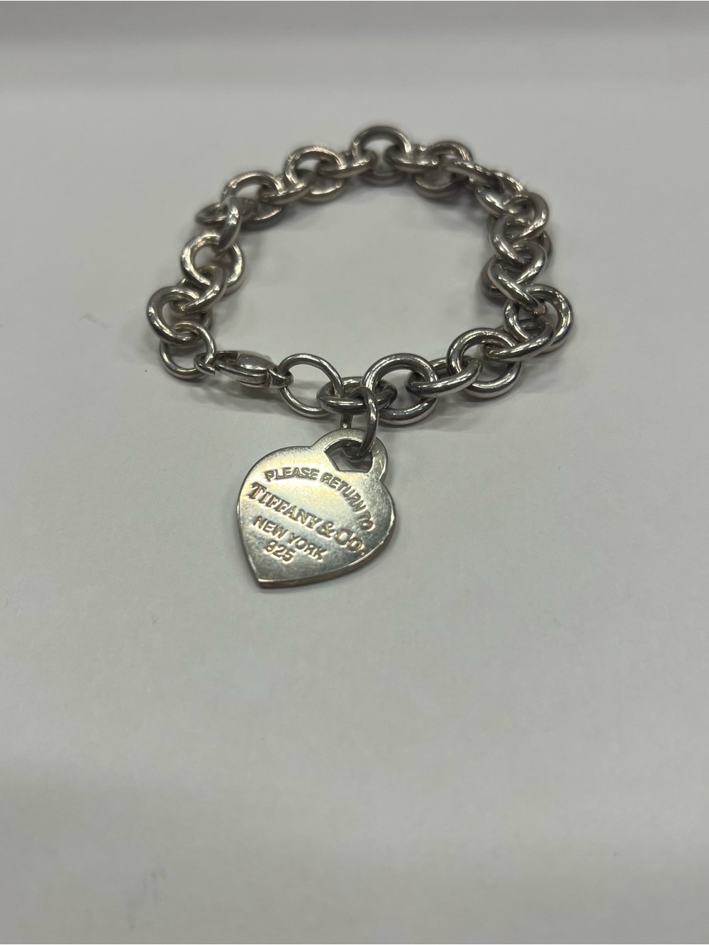 Tiffany & Co. Silver Heart Tag Link Bracelet